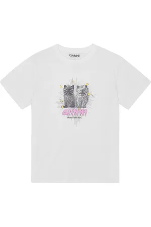 Ganni Mujer, Camisetas, Blanco, Talla: L
