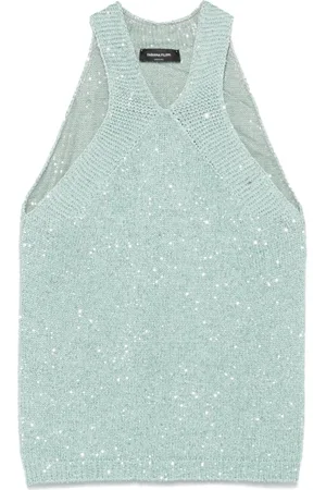 Fabiana Filippi Mujer, Camisetas, Azul, Talla: M