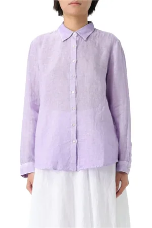 120% Lino Mujer, Blusas y Camisas, Púrpura, Talla: M