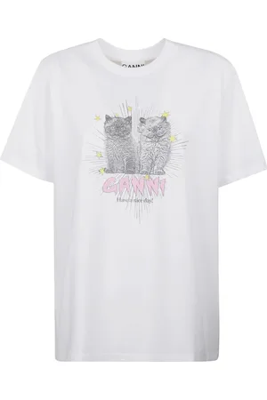 Ganni Mujer, Camisetas, Blanco, Talla: M