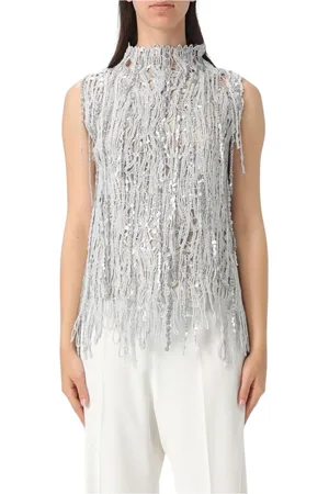 Brunello Cucinelli Mujer, Camisetas, Gris, Talla: S