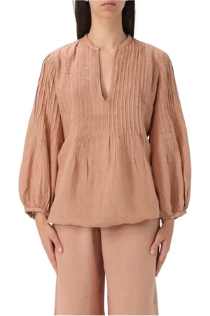 120% Lino Mujer, Blusas y Camisas, Rosa, Talla: M