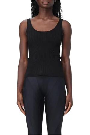 MUGLER Mujer, Camisetas, Negro, Talla: L