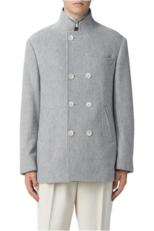 Brunello Cucinelli Hombre, Abrigos, Gris, Talla: L