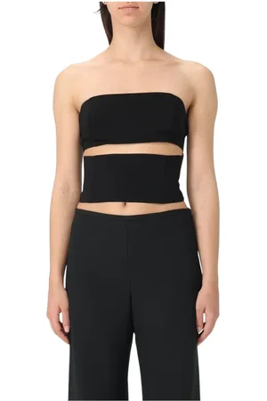 HANITA Mujer, Camisetas, Negro, Talla: S