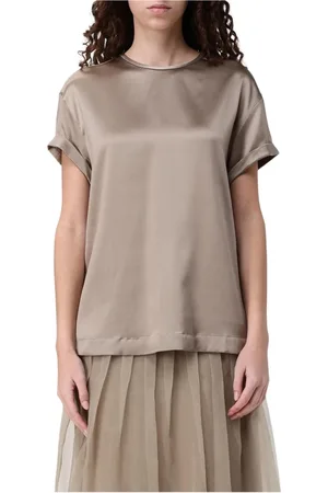 Brunello Cucinelli Mujer, Camisetas, Gris, Talla: M
