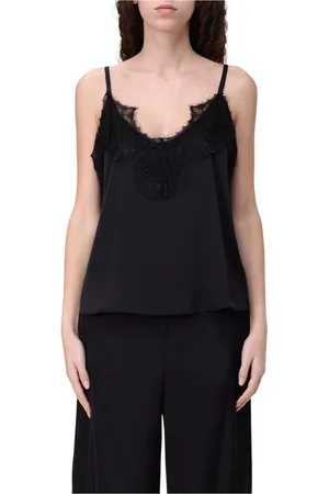HANITA Mujer, Camisetas, Negro, Talla: M