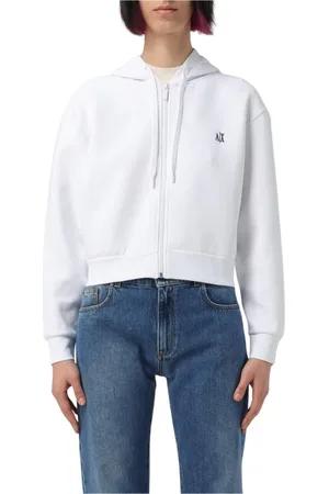 Armani Exchange Mujer, Sudaderas, Blanco, Talla: M