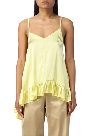 SEMICOUTURE Mujer, Camisetas, Amarillo, Talla: L