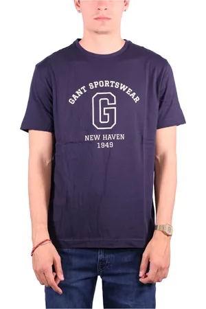 GANT Hombre, Camisetas, Azul, Talla: L