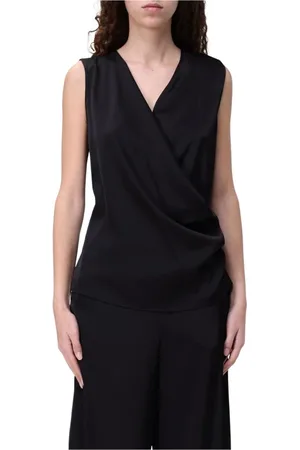 HANITA Mujer, Camisetas, Negro, Talla: L