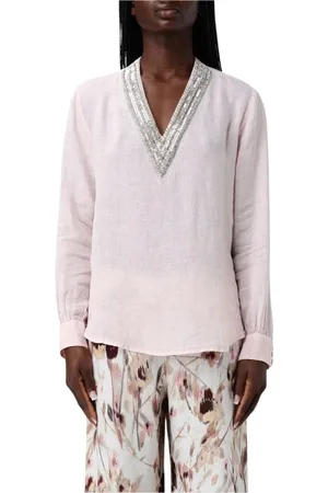 120% Lino Mujer, Blusas y Camisas, Rosa, Talla: L