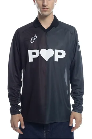 Pop Trading Company Hombre, Camisetas, Negro, Talla: S