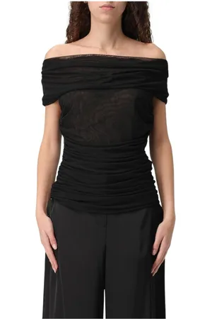 HANITA Mujer, Camisetas, Negro, Talla: S