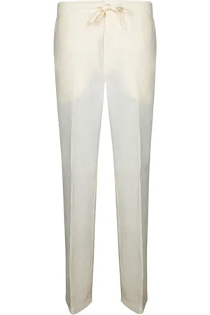 120% Lino Hombre, Pantalones, Blanco, Talla: L