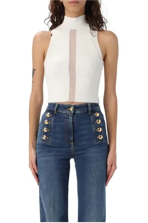 Elisabetta Franchi Mujer, Camisetas, Blanco, Talla: L