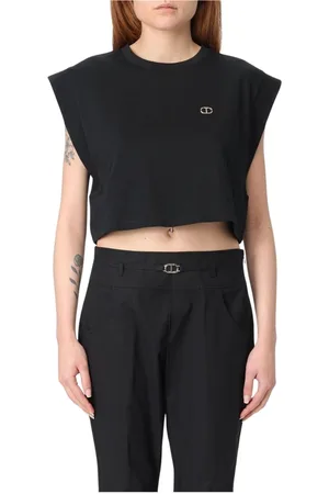 Twin-Set Mujer, Camisetas, Negro, Talla: L