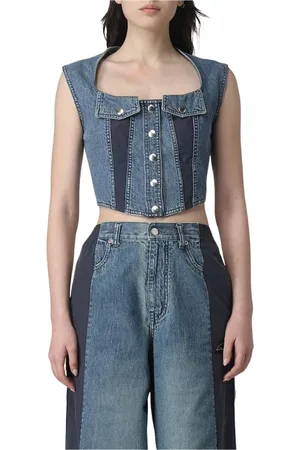 AMBUSH Mujer, Camisetas, Azul, Talla: S