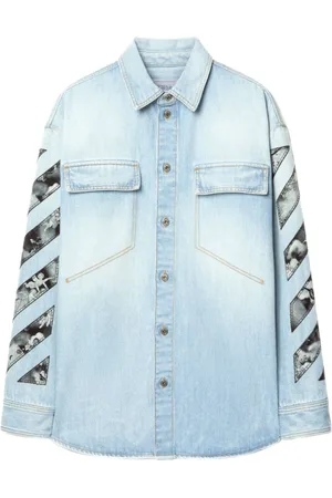 OFF-WHITE Hombre, Camisas, Azul, Talla: S