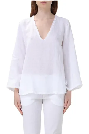 120% Lino Mujer, Blusas y Camisas, Blanco, Talla: M
