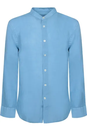 120% Lino Hombre, Camisas, Azul, Talla: L