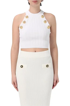 Balmain Mujer, Camisetas, Blanco, Talla: M