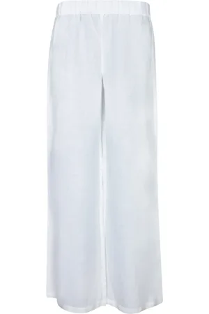 120% Lino Mujer, Pantalones, Blanco, Talla: L