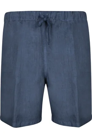 120% Lino Hombre, Pantalones cortos, Azul, Talla: M