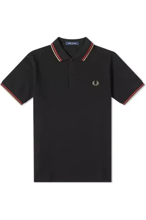 Fred Perry Hombre, Camisetas, Negro, Talla: M