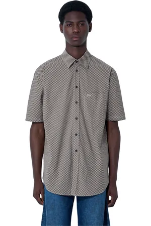 ERL Hombre, Camisas, Marrón, Talla: L