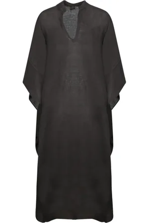 120% Lino Mujer, Vestidos, Negro, Talla: M
