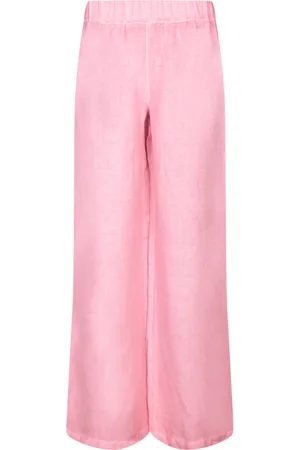 120% Lino Mujer, Pantalones, Rosa, Talla: L