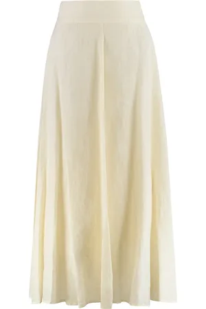 120% Lino Mujer, Faldas, Blanco, Talla: M