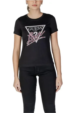 Guess Mujer, Camisetas, Negro, Talla: L