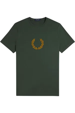 Fred Perry Hombre, Camisetas, Verde, Talla: S
