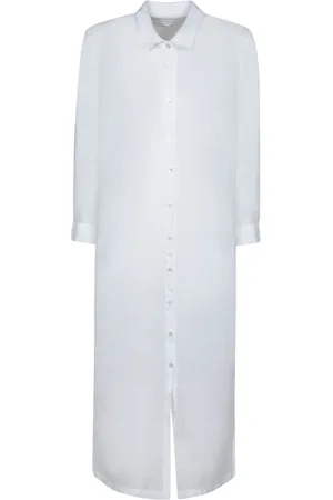 120% Lino Mujer, Vestidos, Blanco, Talla: 2XS