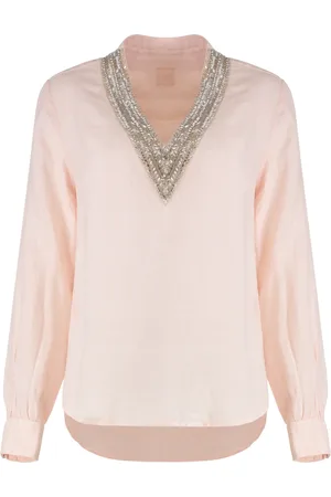 120% Lino Mujer, Blusas y Camisas, Rosa, Talla: S