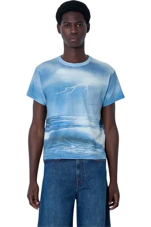 ERL Hombre, Camisetas, Azul, Talla: M