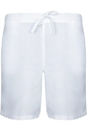 120% Lino Hombre, Pantalones cortos, Blanco, Talla: S