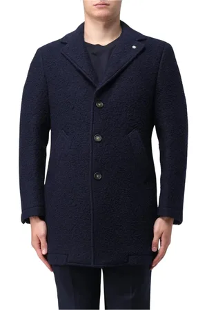 Manuel Ritz Hombre, Abrigos, Azul, Talla: L