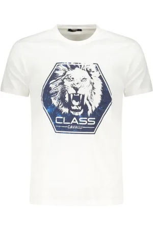 Roberto Cavalli Hombre, Camisetas, Blanco, Talla: L