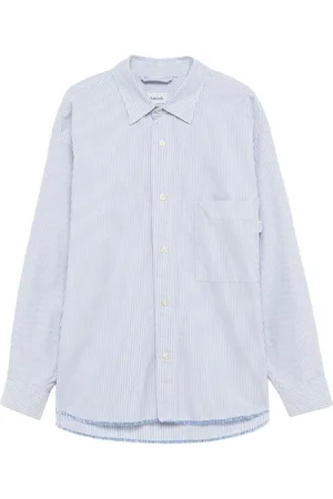 AMISH Hombre, Camisas, Azul, Talla: L