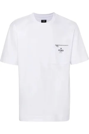 Fendi Hombre, Camisetas, Blanco, Talla: M