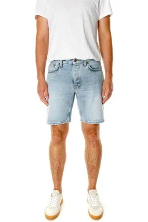 Nudie Jeans Hombre, Pantalones cortos, Azul, Talla: W33