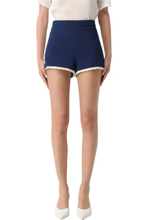 Elisabetta Franchi Mujer, Pantalones cortos, Azul, Talla: S