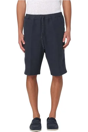 120% Lino Hombre, Pantalones cortos, Azul, Talla: L