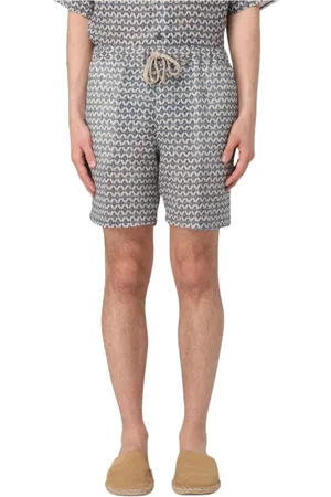 120% Lino Hombre, Pantalones cortos, Azul, Talla: L