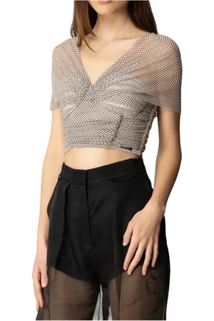 Elisabetta Franchi Mujer, Camisetas, Gris, Talla: L
