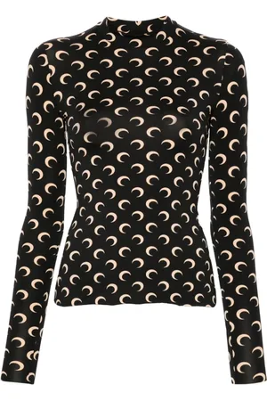 Marine Serre Mujer, Camisetas, Negro, Talla: S