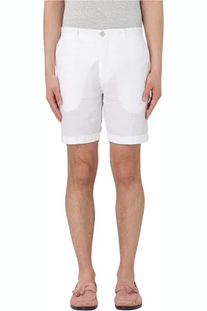 120% Lino Hombre, Pantalones cortos, Blanco, Talla: 2XL